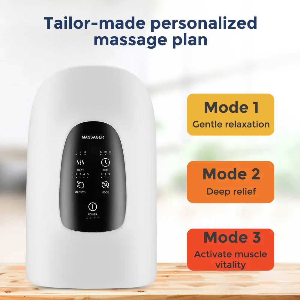 Electric 360° Air Pressure Hand Massager Airbag Shiatsu Kneading Palm Wrist Fingers Acupoint Hot Compress Hand Massage SPA Care