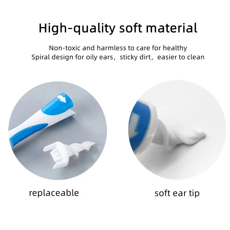 Portable Silicone 16 pcs Ear Cleaning Tools Tools Ear Scoop Cleaning Ear Wax Soft Spiral Beauty Care Gadget Personal Hygiene Set