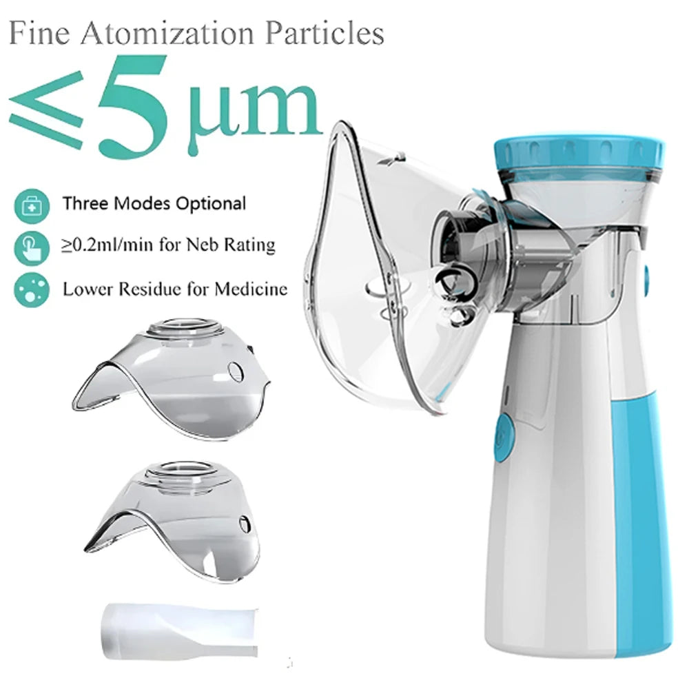 Recharge Nebulizer Handheld Portable Atomizer Medical Asthma Nebulizer Silent Mesh Inhaler for Children Adult Mini Humidifier