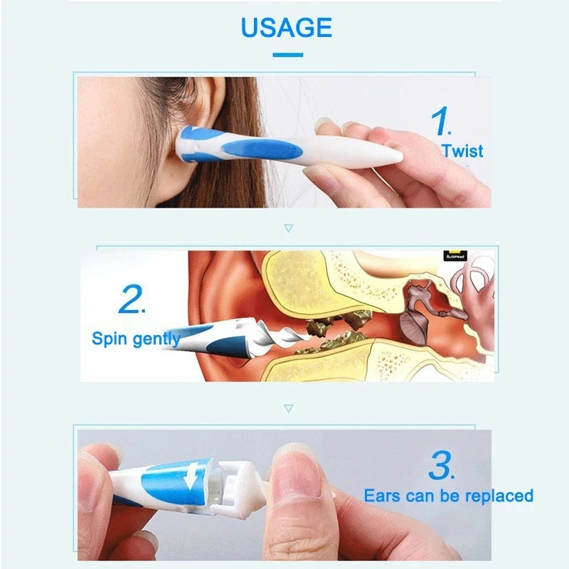 Portable Silicone 16 pcs Ear Cleaning Tools Tools Ear Scoop Cleaning Ear Wax Soft Spiral Beauty Care Gadget Personal Hygiene Set