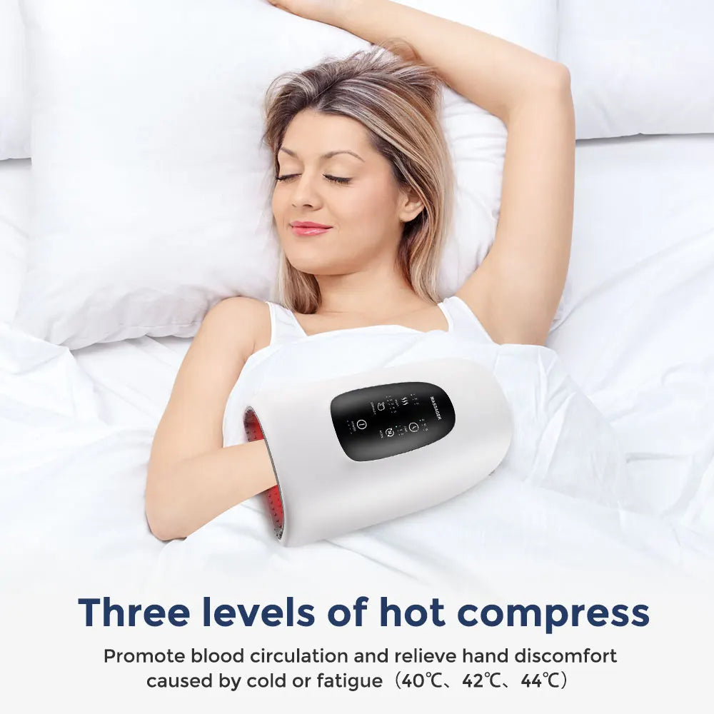 Electric 360° Air Pressure Hand Massager Airbag Shiatsu Kneading Palm Wrist Fingers Acupoint Hot Compress Hand Massage SPA Care