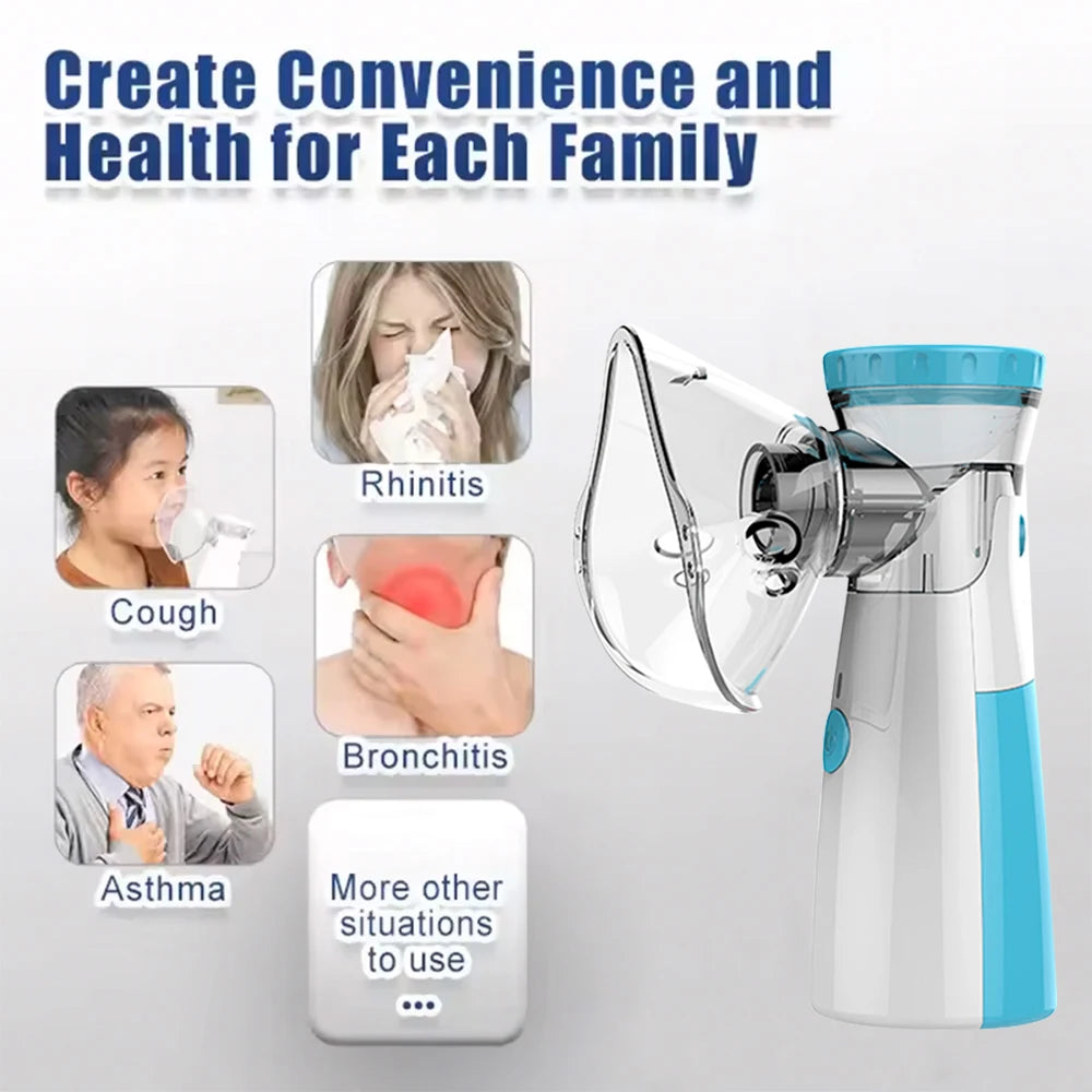 Recharge Nebulizer Handheld Portable Atomizer Medical Asthma Nebulizer Silent Mesh Inhaler for Children Adult Mini Humidifier