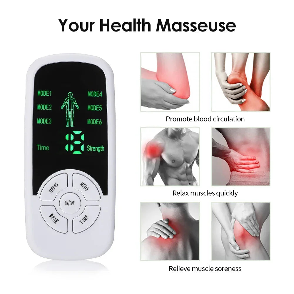 EMS Electric Muscle Therapy Stimulator Tens Unit Machine Meridian Physiotherapy Pulse Abdominal Body Prostate Massager 6 Modes