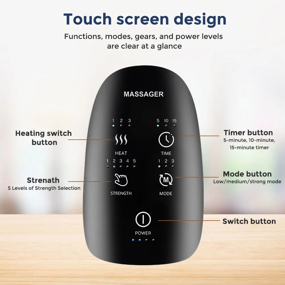 Electric 360° Air Pressure Hand Massager Airbag Shiatsu Kneading Palm Wrist Fingers Acupoint Hot Compress Hand Massage SPA Care