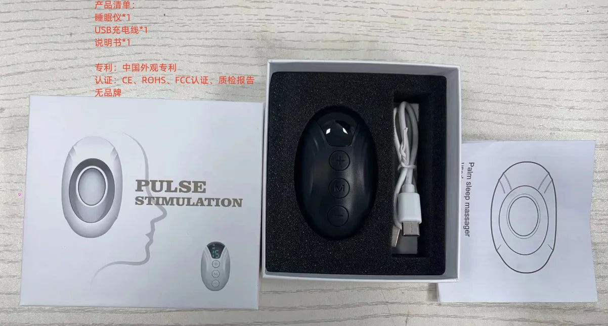 Handheld Mini EMS Microcurrent Sleep Aid Device USB Pressure Relief Anxiety Hypnosis Artifact Smart Sleeper Body Massager