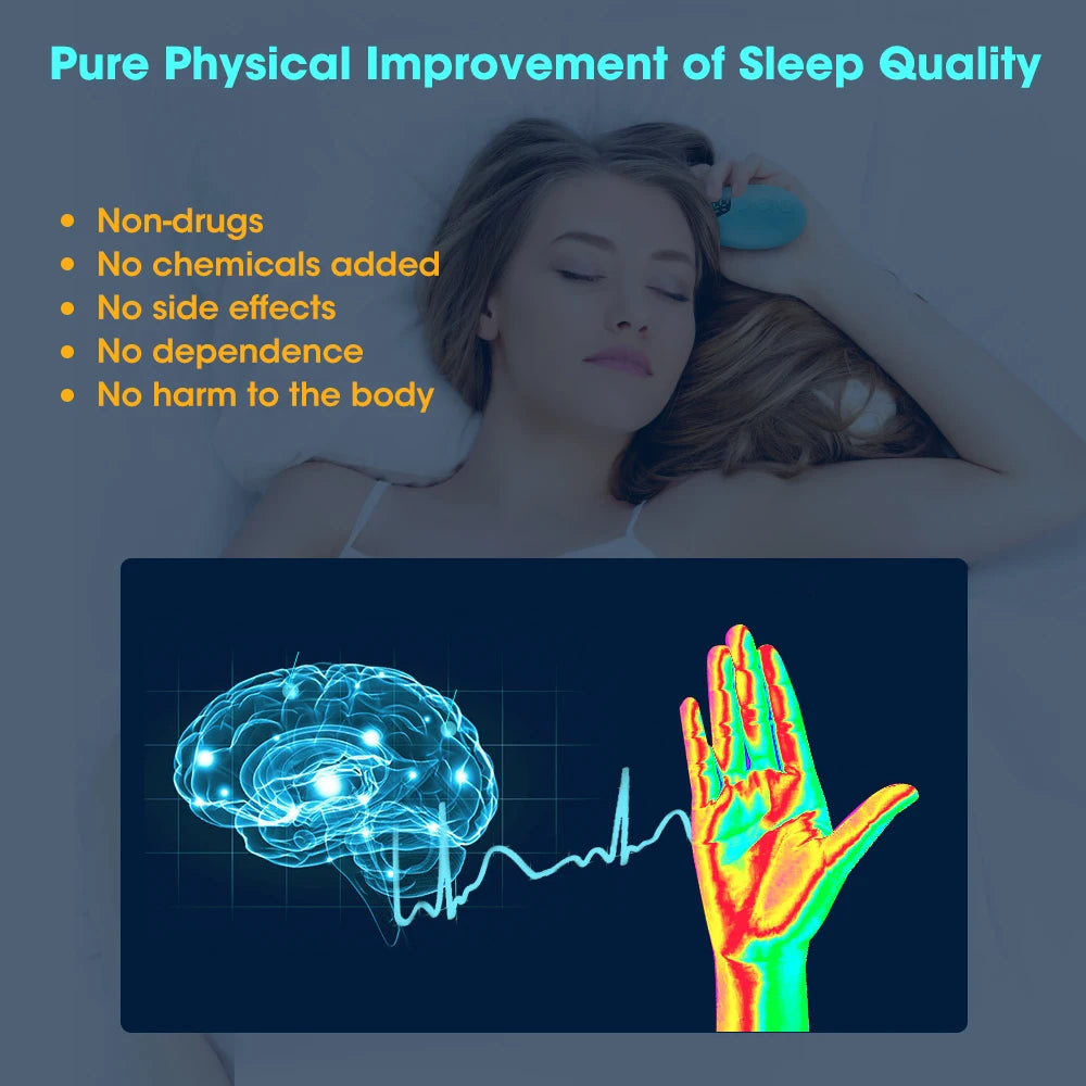 Handheld Mini EMS Microcurrent Sleep Aid Device USB Pressure Relief Anxiety Hypnosis Artifact Smart Sleeper Body Massager