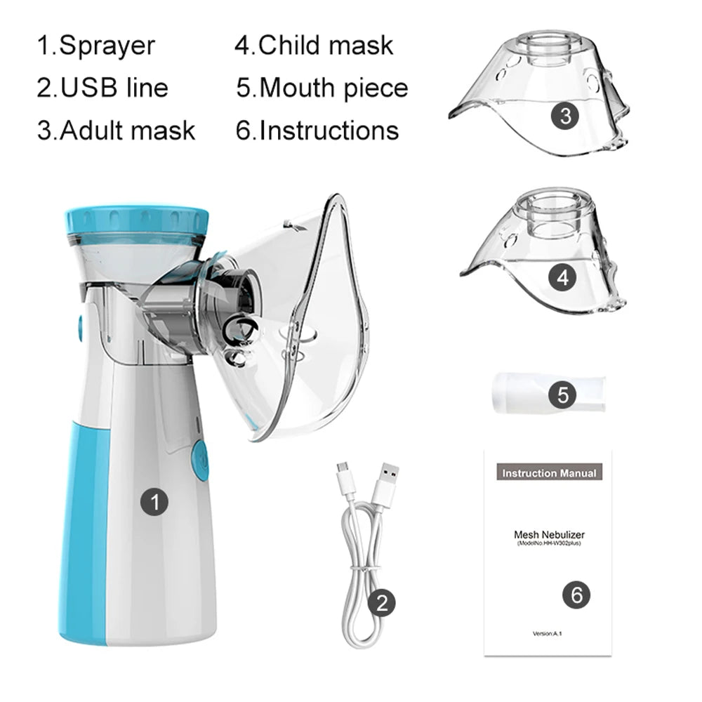 Recharge Nebulizer Handheld Portable Atomizer Medical Asthma Nebulizer Silent Mesh Inhaler for Children Adult Mini Humidifier