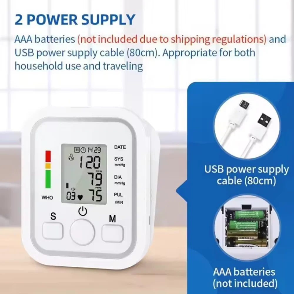 New Blood Pressure Monitor Upper Arm Automatic Tonometer Digital Tensiometer BP Monitor Medical Sphygmomanometer Health Care
