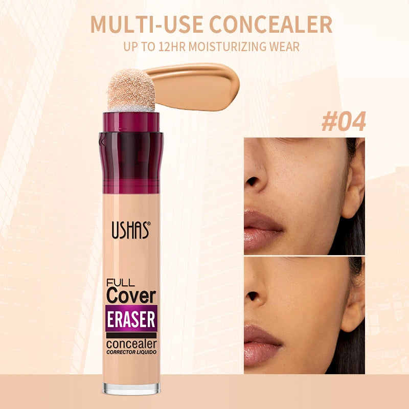 New Sponge Head Concealer for Dark Circles Freckles Acne Pigmentation and Blemishes Long Lasting Moisturizing Liquid Foundation